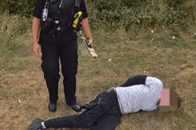The suspect was detained after a brief chase