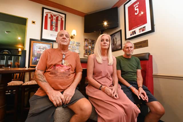 Pics at the Raven Pub, Brierley Hill. Ryan’s stepdad Phil Taylor, mom Gill Taylor and dad Ade Passey