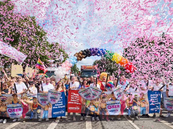 Participants at the start of the Hamburg Pride 2026 parade