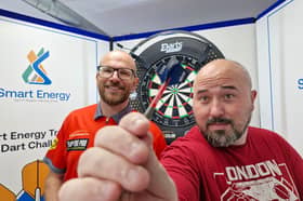 James Vukmirovic went toe to toe in a special darts challenge against Mark Webster