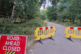 Road closed due to fire in Cannock Chase