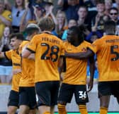Adam Armstrong celebrates his goal