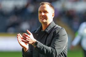 Birmingham boss Chris Davies applauds the fans