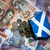Scottish money and saltire purse