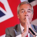 Nigel Farage at a Reform UK press conference in London