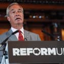 Nigel Farage speaking at a press conference