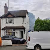 Smoke rises as fire breaks out on Penn Road