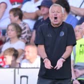 Sheffield United manager Chris Wilder gestures on the touchline