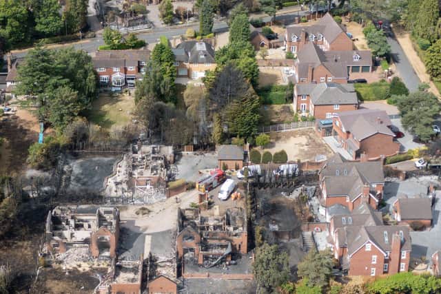 Burnt out houses in Stourbridge