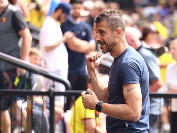 Watford manager Alessio Dionisi in action