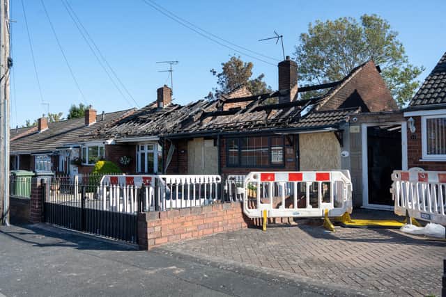 The damaged properties in Stonehouse Avenue, Willenhall.