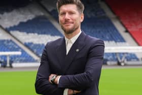 Scotland head coach, Sebastien Pocognoli at Hampden