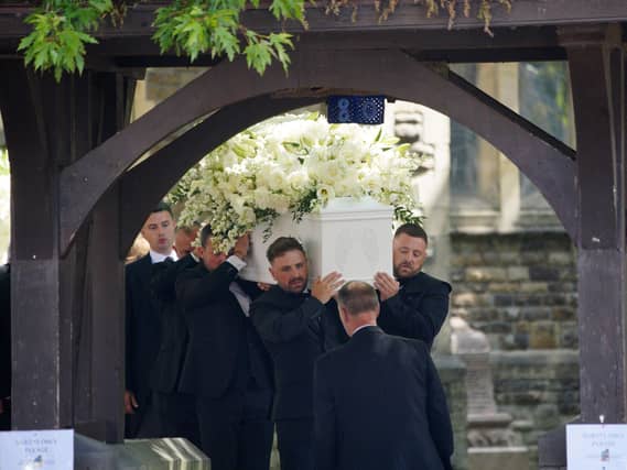 The coffin is taken from Swansea Minster