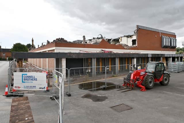The former Wilko store building in Stafford Town Centre is being demolished.