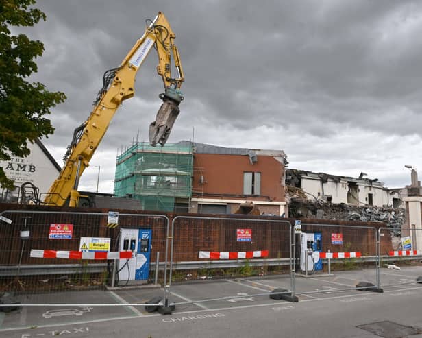 The former Wilko store building in Stafford Town Centre is being demolished.
