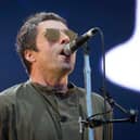 Liam Gallagher performing on stage during the Isle of Wight festival