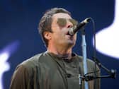Liam Gallagher performing on stage during the Isle of Wight festival