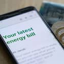 An energy bill displayed on a mobile phone