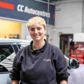 Olivia Mackay - customer services apprentice at her workplace CC Autocentre