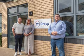 L-R: Justin Brown (director), Louise Hookham (director) and Steve Currie (group MD)