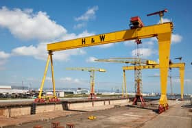 Samson and Goliath cranes at the dockside