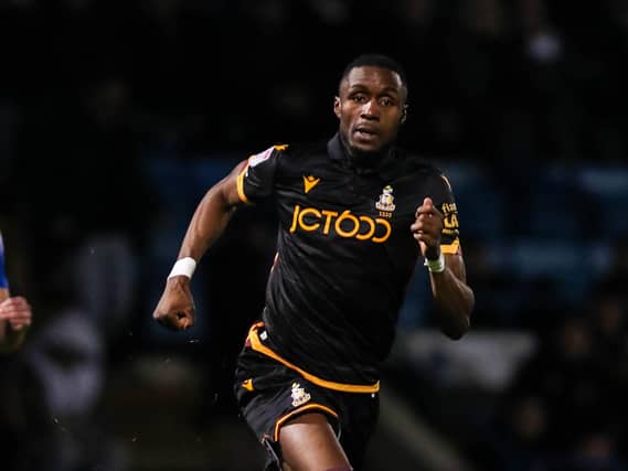 Emmanuel Osadebe in action for Bradford