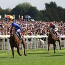 Notable Speech (left) winning the City of York Stakes