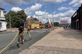 About twenty firefighters have tackled a blaze at a property in Tipton High Street this afternoon.