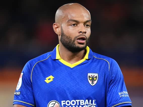 Ryan Johnson in action for AFC Wimbledon