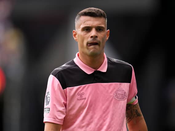 Sunderland’s Granit Xhaka sporting the Elvis Presley-themed kit