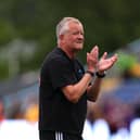 Sheffield United manager Chris Wilder applauds the fans