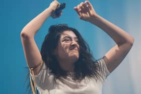 Lorde performing at Glastonbury Festival in 2025
