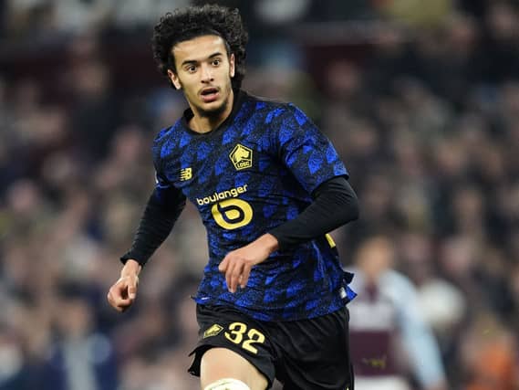 Ayyoub Bouaddi in action for Lille
