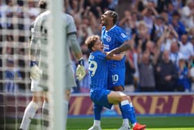 Brighton's Maxim De Cuyper and Georginio Rutter celebrate
