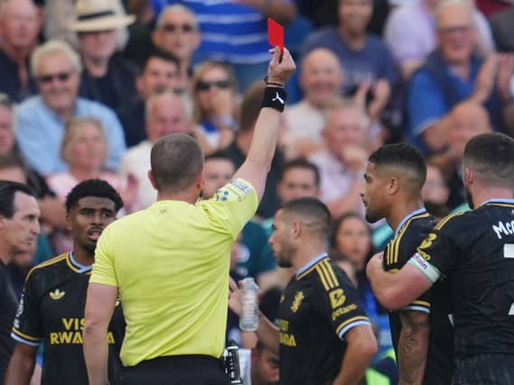 Joao Gomes is sent off