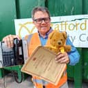 Councillor Andrews Mynors with some of the unusual items brought into recycling centres