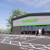 An artist's impression of the proposed new shop replacing the Crown Inn, Station Road, Old Hill. 