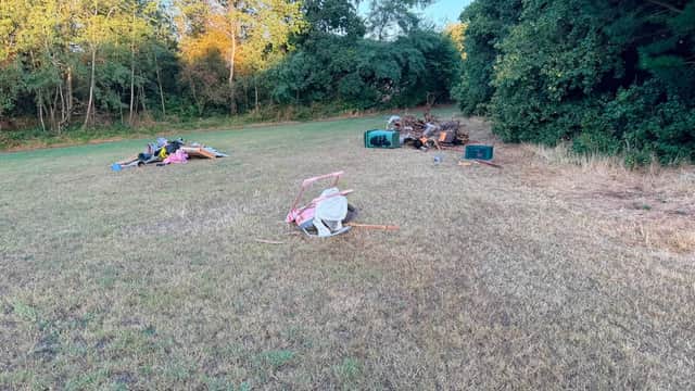 The waste was discovered at Humphrey Street Park in Lower Gornal. Photo: Wil Vincent
