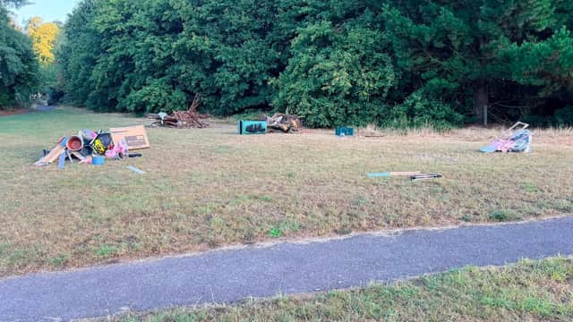 The waste was discovered at Humphrey Street Park in Lower Gornal. Photo: Wil Vincent