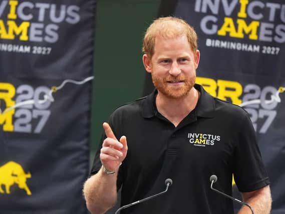 The Duke of Sussex speaking, during a visit to Birmingham’s National Exhibition Centre (NEC) – the primary venue for the 2027 Invictus Games –