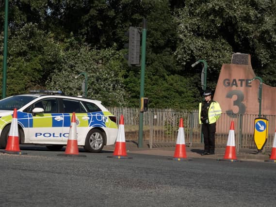 Police near crash site on A66 South Bank