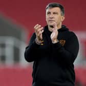 Hull manager Sergej Jakirovic applauds the fans