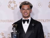 Nico O’Reilly with his PFA young player of the year award for 2026