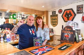 Owners Rich and Tina Hibbs in their Pub Shed of the Year 2026 Winner Bar Hibby's in Staffordshire.  
