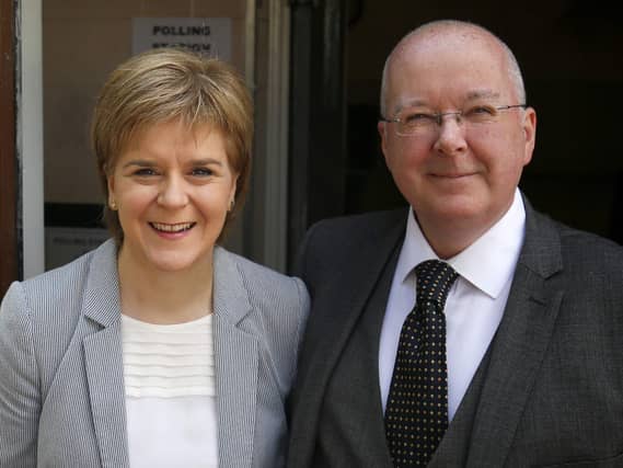 Nicola Sturgeon and Peter Murrell in happier times