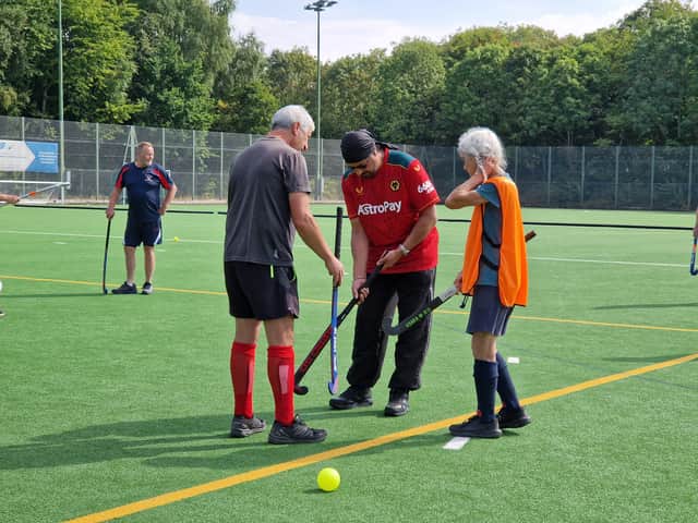 The walking hockey session at WV Active