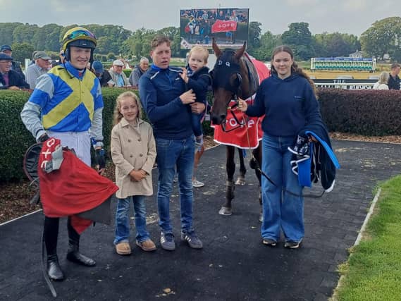 Rocky's Howya with connections after winning at Bellewstown