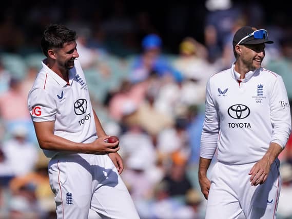 Josh Tongue, left, and Joe Root