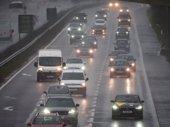 Cars in rain