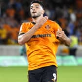 Raul Jimenez in the club's gold home kit